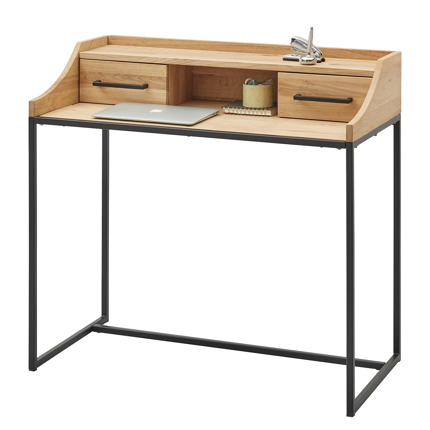 Ars manufacti Schreibtisch Poesie - Eiche massiv / Metall - Eiche / Schwarz 3 Ars manufacti Schreibtisch Poesie - Eiche massiv / Metall - Eiche / Schwarz