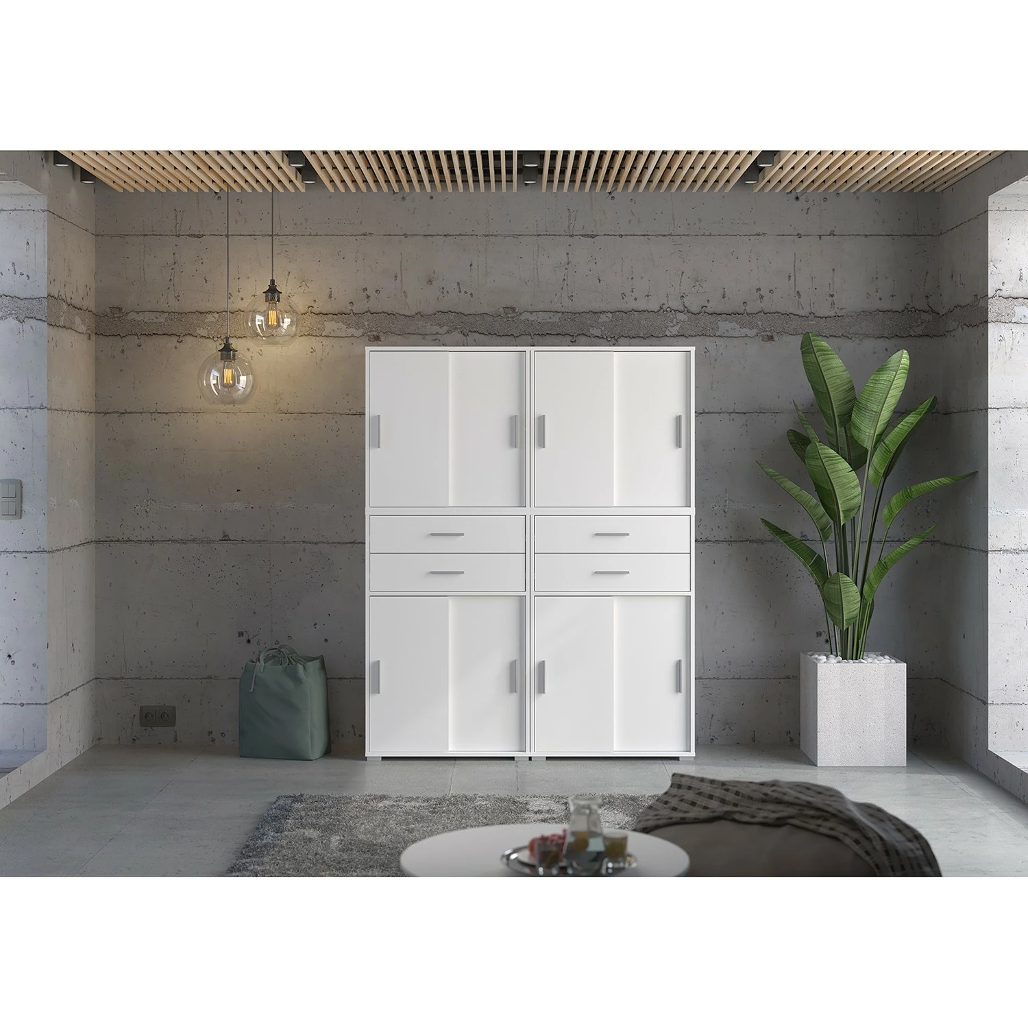 Fredriks Aktenschrank-Kombination Thamali II - Weiß 4 Fredriks Aktenschrank-Kombination Thamali II - Weiß – Bild 2