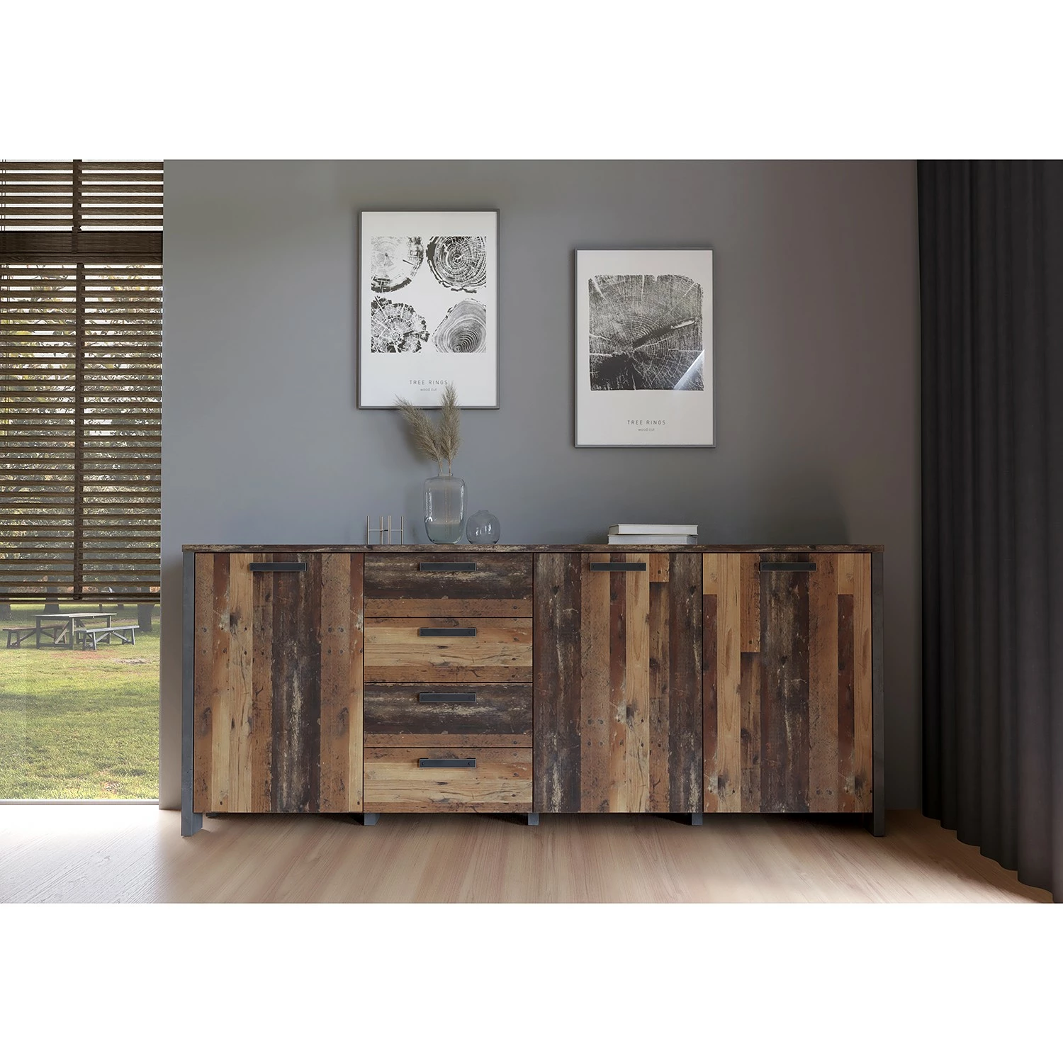 Loftscape Sideboard Ravenswood II - Altholz Dekor / Anthrazit 4 Loftscape Sideboard Ravenswood II - Altholz Dekor / Anthrazit – Bild 2