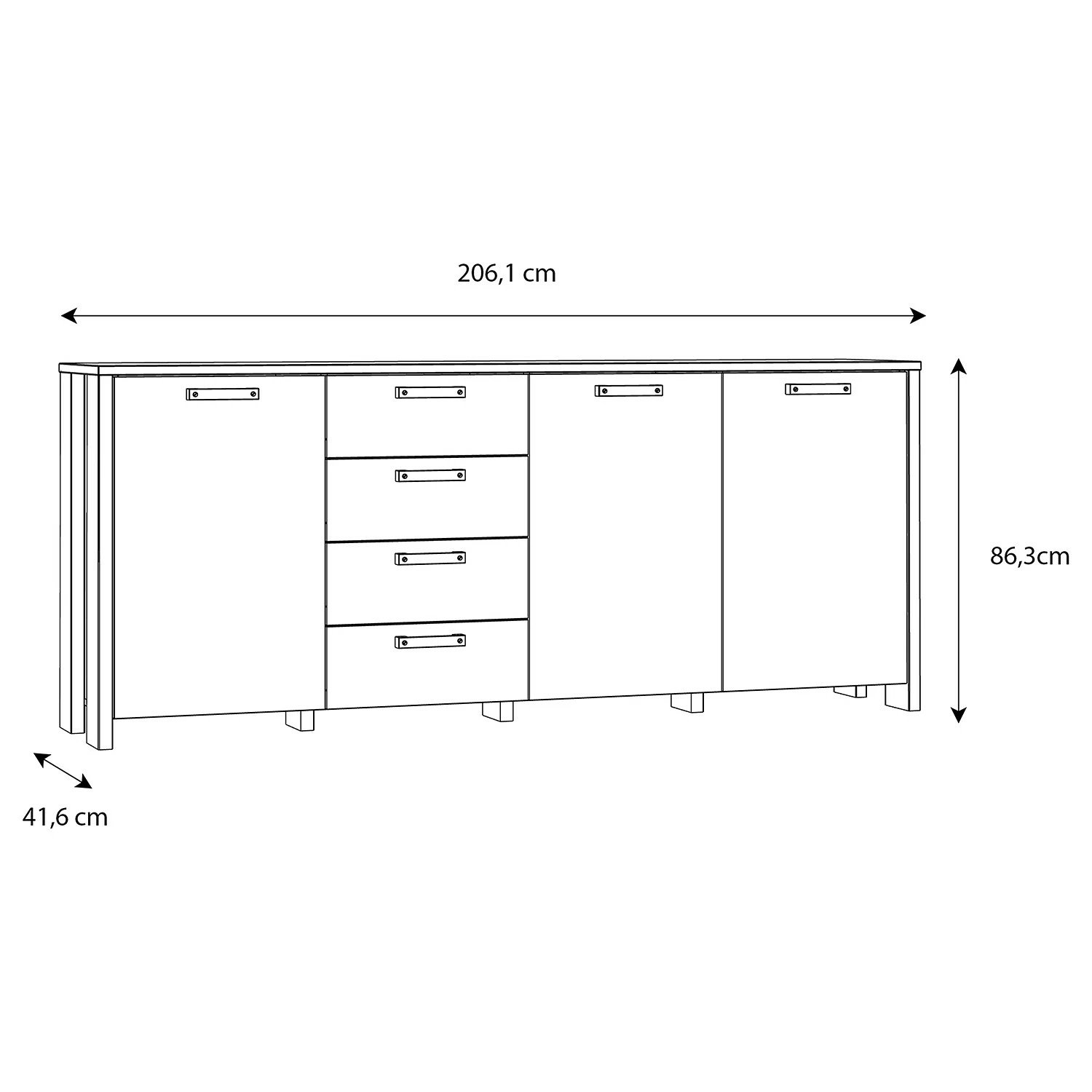 Loftscape Sideboard Ravenswood II - Altholz Dekor / Anthrazit 10 Loftscape Sideboard Ravenswood II - Altholz Dekor / Anthrazit – Bild 8