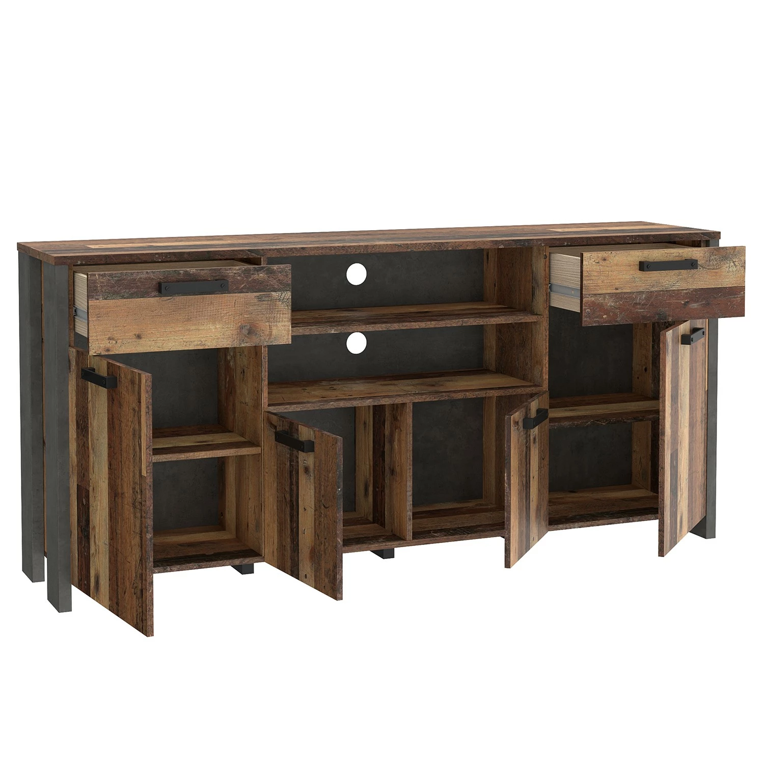 Loftscape Sideboard Ravenswood I - Altholz Dekor / Anthrazit 4 Loftscape Sideboard Ravenswood I - Altholz Dekor / Anthrazit – Bild 2