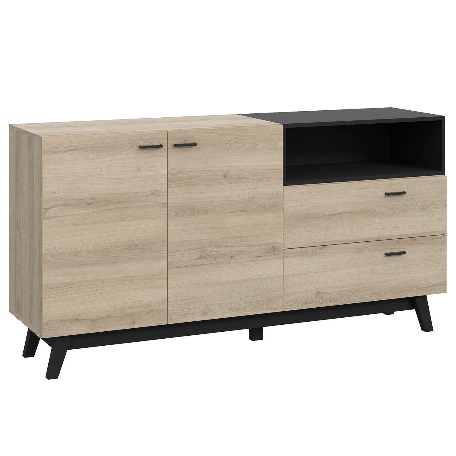Loftscape Sideboard Pesaro I - Eiche Artisan Dekor / Schwarz 3 Loftscape Sideboard Pesaro I - Eiche Artisan Dekor / Schwarz