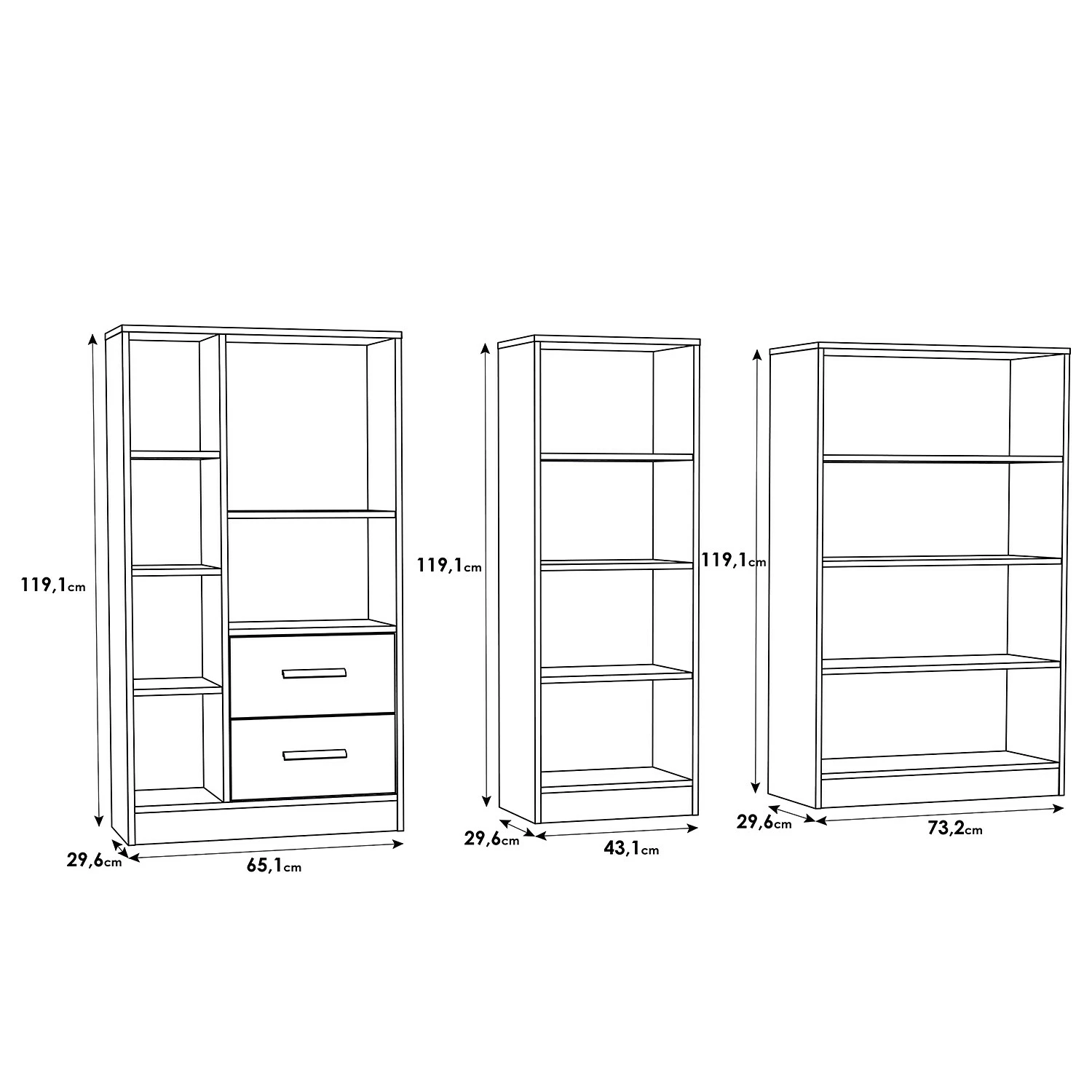 Fredriks Regalwand Wardell (3-teilig) - Eiche Sonoma Dekor 10 Fredriks Regalwand Wardell (3-teilig) - Eiche Sonoma Dekor – Bild 8