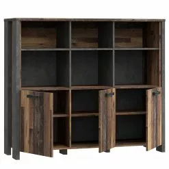 Fredriks Büroregal Clifford - Altholz Dekor / Dunkelgrau -Büromöbel Verkäufe 1000348167 220505 032 DETAILS P000000001000348167