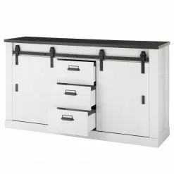 Ridgevalley Sideboard Shutter I - Pinie Weiß Dekor -Büromöbel Verkäufe 1000348674 220505 040 DETAILS P000000001000348674