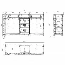 Ridgevalley Sideboard Shutter I - Pinie Weiß Dekor -Büromöbel Verkäufe 1000348674 220505 501 SKETCH DETAILS P000000001000348674 sketch