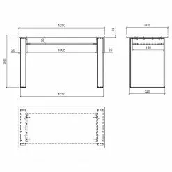 Ridgevalley Schreibtisch Shutter - Pinie Weiß Dekor -Büromöbel Verkäufe 1000348686 220505 501 SKETCH DETAILS P000000001000348686 sketch