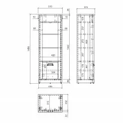 Ridgevalley Regal Shutter - Eiche Dekor -Büromöbel Verkäufe 1000348689 220505 501 SKETCH DETAILS P000000001000348689 sketch