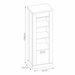 Ridgevalley Büro-Set Shutter IV (3-teilig) - Eiche Dekor -Büromöbel Verkäufe 1000348747 220505 500 SKETCH DETAILS P000000001000348747 sketch