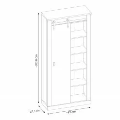 Ridgevalley Büro-Set Shutter III (2-teilig) - Eiche Dekor -Büromöbel Verkäufe 1000348748 220505 500 SKETCH DETAILS P000000001000348748 sketch