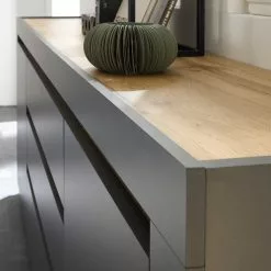 Loftscape Sideboard Accra - Anthrazit / Eiche Dekor -Büromöbel Verkäufe 1000348819 220506 032 DETAILS P000000001000348819