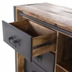 Red Living Sideboard Toleos - Mango sägerau massiv / Eisen - Mangoholz / Schwarz -Büromöbel Verkäufe 1000352070 220520 035 DETAILS P000000001000352070