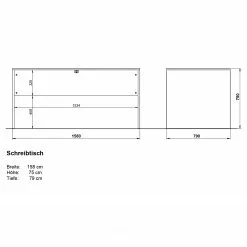 Germania Schreibtisch GW-Lissabon - Eiche Navarra Dekor / Graphit -Büromöbel Verkäufe 1000353357 220520 500 SKETCH DETAILS P000000001000353357 sketch