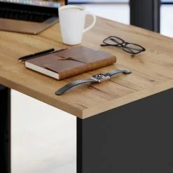 Germania Eckschreibtisch GW-Lissabon - Eiche Navarra Dekor / Graphit -Büromöbel Verkäufe 1000353362 220520 040 DETAILS P000000001000353362