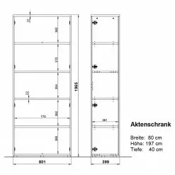 Germania Büroset GW-Lissabon III (3-teilig) - Eiche Navarra Dekor / Graphit -Büromöbel Verkäufe 1000353370 220520 502 SKETCH DETAILS P000000001000353370 sketch