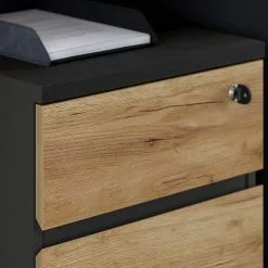 Germania Büroset GW-Lissabon I (2-teilig) - Eiche Navarra Dekor / Graphit -Büromöbel Verkäufe 1000353374 220520 050 DETAILS P000000001000353374