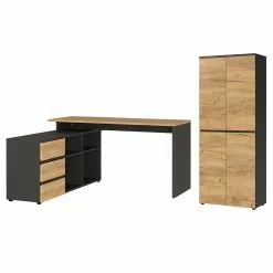 Germania Büroset GW-Lissabon V (2-teilig) - Eiche Navarra Dekor / Graphit