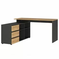 Germania Büroset GW-Lissabon IV (2-teilig) - Eiche Navarra Dekor / Graphit -Büromöbel Verkäufe 1000353376 220520 030 DETAILS P000000001000353376