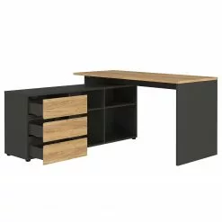 Germania Büroset GW-Lissabon IV (2-teilig) - Eiche Navarra Dekor / Graphit -Büromöbel Verkäufe 1000353376 220520 040 DETAILS P000000001000353376