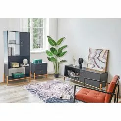 Norrwood Regal Caborn - Schwarz / Pinie -Büromöbel Verkäufe 1000355282 220603 021 MOOD DETAILS P000000001000355282 mood