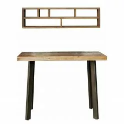 Ars manufacti Schreibtisch-Kombination Tamati - Pinie massiv / Edelstahl - Pinie / Schwarz -Büromöbel Verkäufe 1000355460 220614 040 DETAILS P000000001000355460