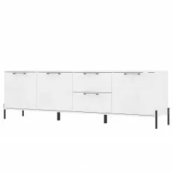 Loftscape Sideboard Ozora III - Hochglanz Weiß / Matt Weiß