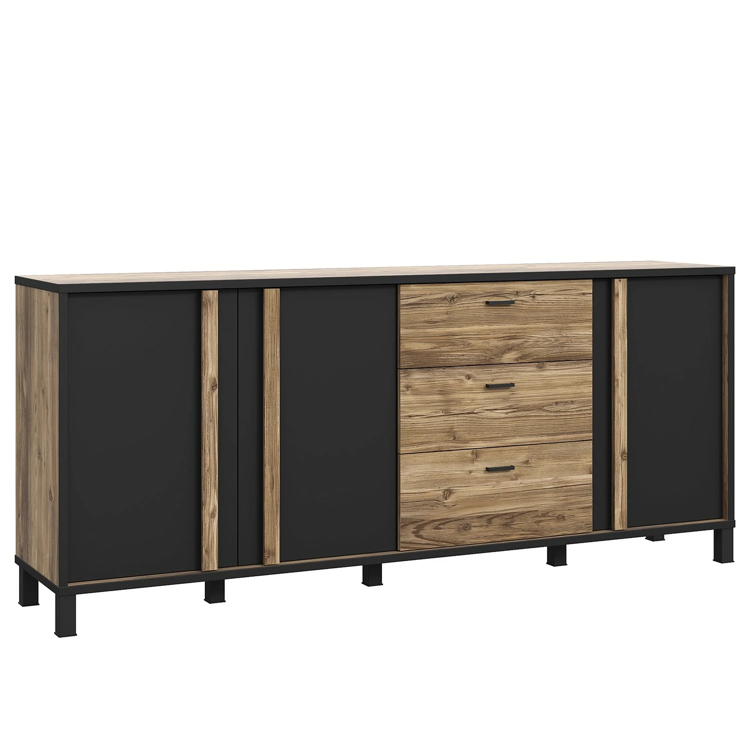 Red Living Sideboard Vallegrande II - Alpenkiefer Dekor / Schwarz 3 Red Living Sideboard Vallegrande II - Alpenkiefer Dekor / Schwarz