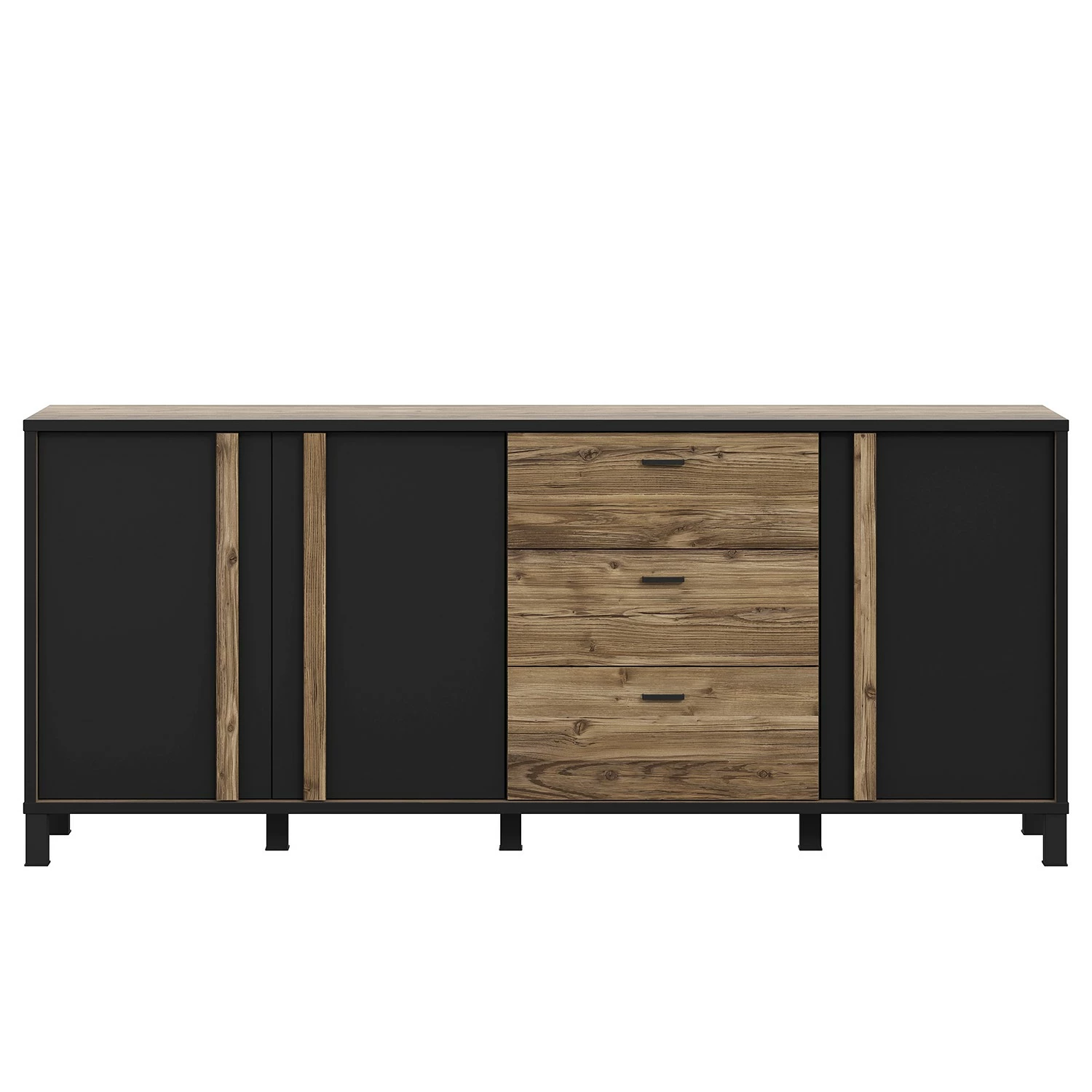 Red Living Sideboard Vallegrande II - Alpenkiefer Dekor / Schwarz 5 Red Living Sideboard Vallegrande II - Alpenkiefer Dekor / Schwarz – Bild 3