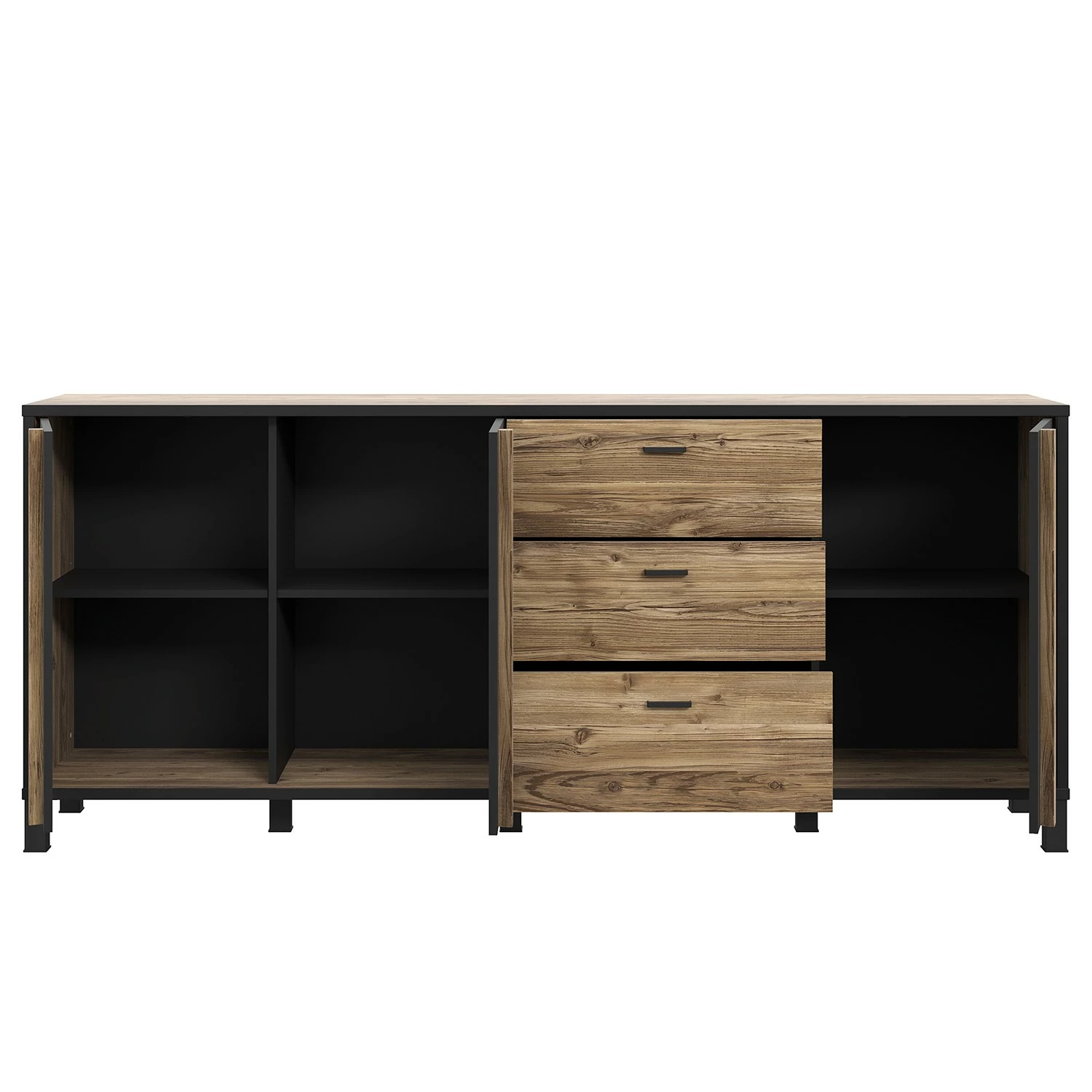 Red Living Sideboard Vallegrande II - Alpenkiefer Dekor / Schwarz 6 Red Living Sideboard Vallegrande II - Alpenkiefer Dekor / Schwarz – Bild 4