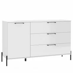 Loftscape Sideboard Ozora I - Hochglanz Weiß / Matt Weiß