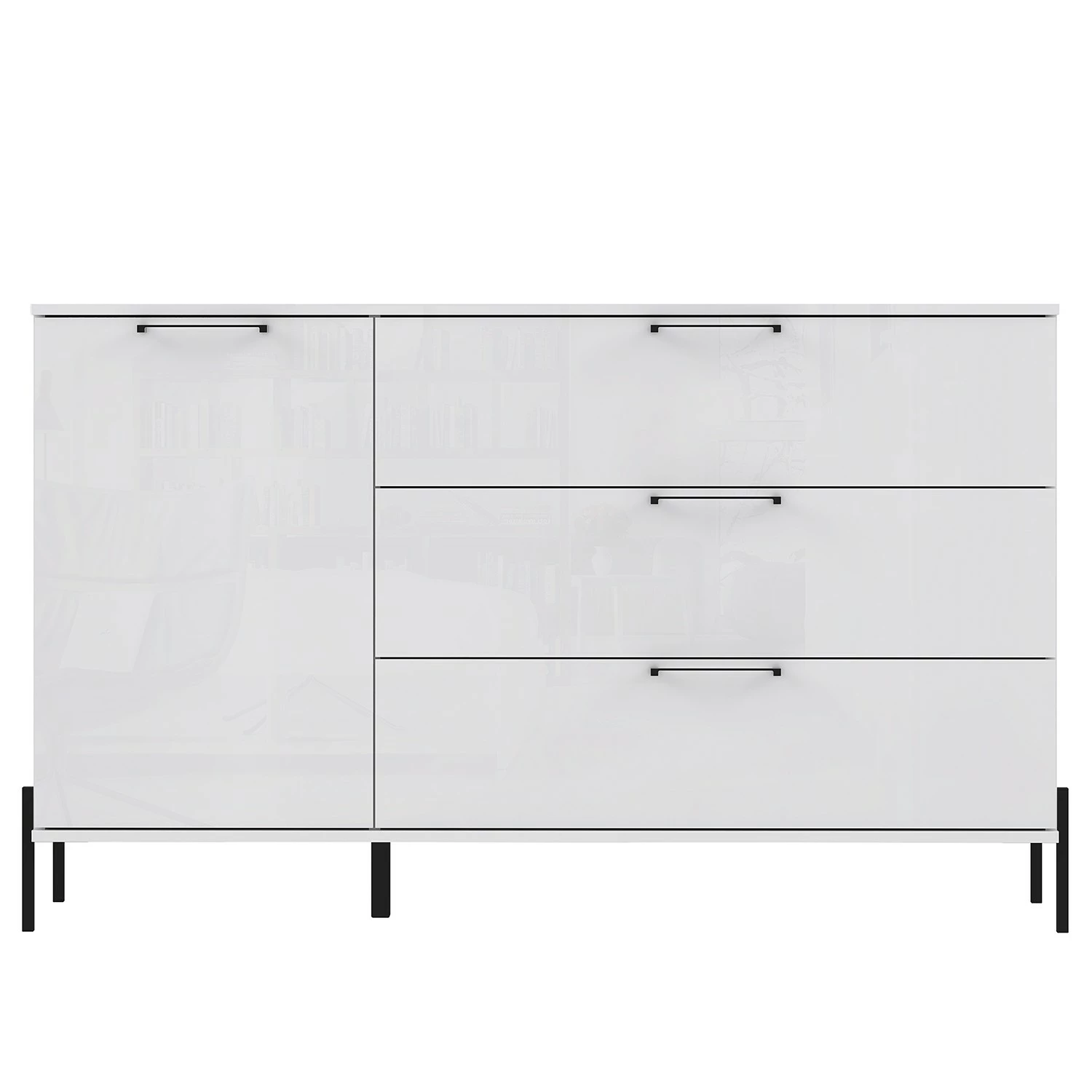 Loftscape Sideboard Ozora I - Hochglanz Weiß / Matt Weiß 5 Loftscape Sideboard Ozora I - Hochglanz Weiß / Matt Weiß – Bild 3