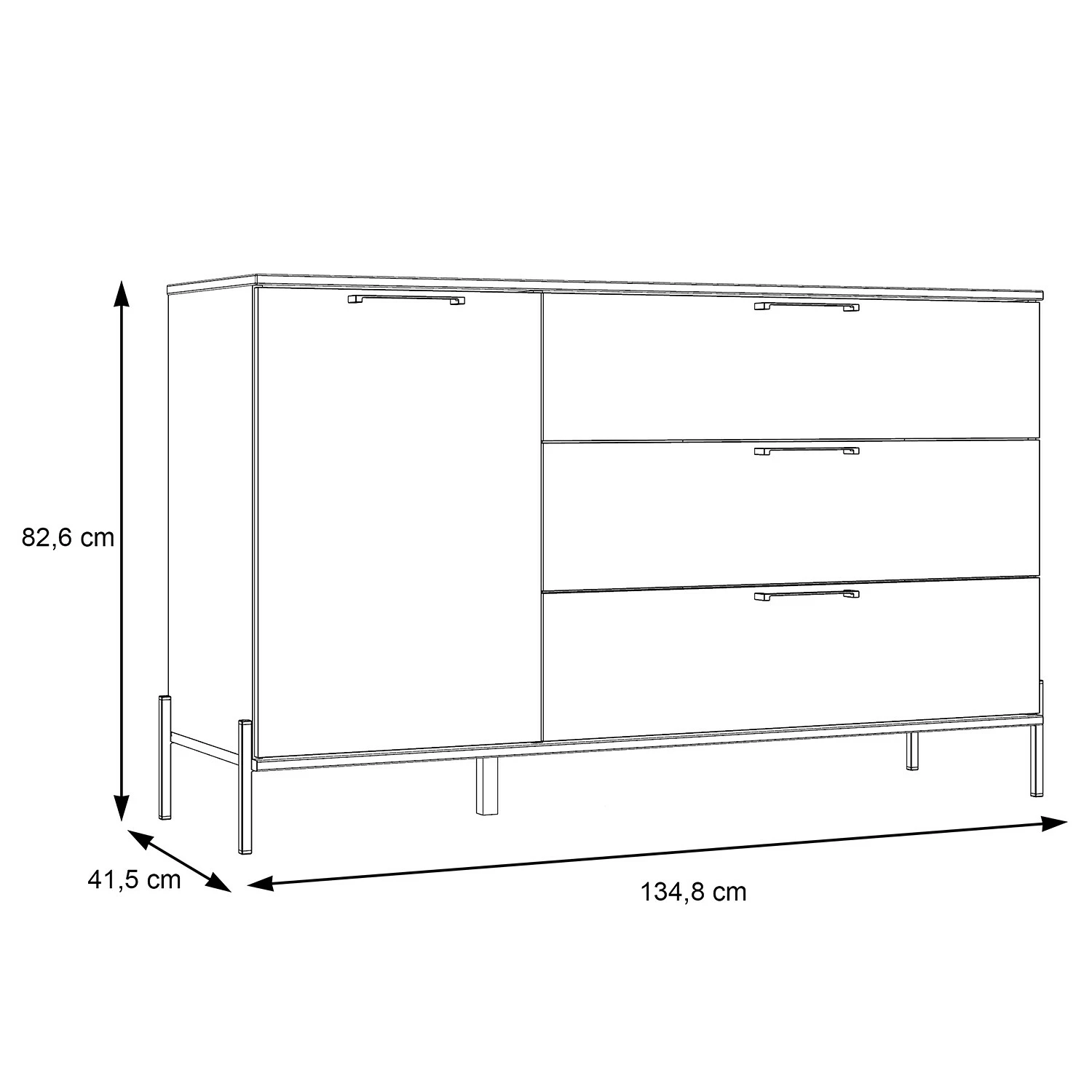 Loftscape Sideboard Ozora I - Hochglanz Weiß / Matt Weiß 8 Loftscape Sideboard Ozora I - Hochglanz Weiß / Matt Weiß – Bild 6