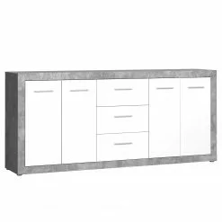 Loftscape Sideboard Solidus Par - Weiß / Beton Dekor