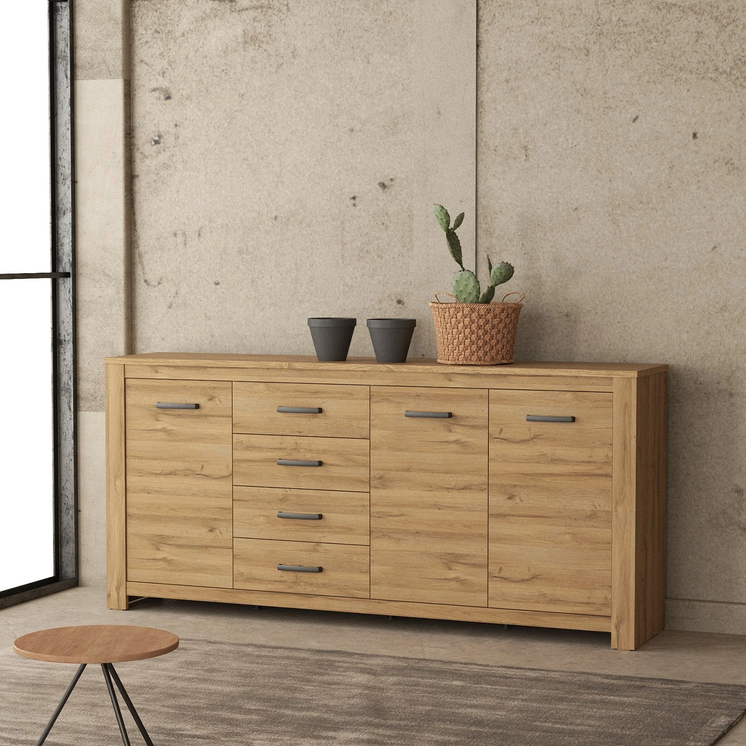 Loftscape Sideboard Verolme II - Eiche Dekor 4 Loftscape Sideboard Verolme II - Eiche Dekor – Bild 2