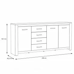 Loftscape Sideboard Verolme II - Eiche Dekor 10 Loftscape Sideboard Verolme II - Eiche Dekor -Büromöbel Verkäufe 1000356728 220603 500 SKETCH DETAILS P000000001000356728 sketch