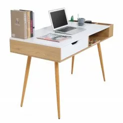 Loftscape Schreibtisch Sublime - Weiß / Eiche Dekor -Büromöbel Verkäufe 1000356848 220615 035 DETAILS P000000001000356848