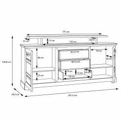 Ridgevalley Sideboard New Dessa II - Kiefer Weiß Dekor 18 Ridgevalley Sideboard New Dessa II - Kiefer Weiß Dekor -Büromöbel Verkäufe 1000357995 220616 500 SKETCH DETAILS P000000001000357995 sketch
