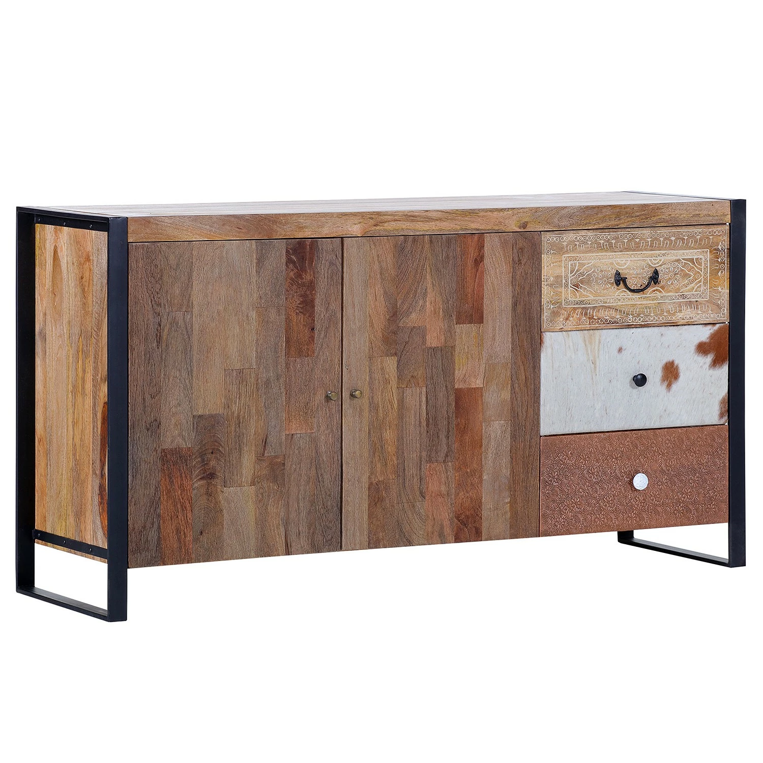 Red Living Sideboard Vallentuna - Mango massiv / Metall - Mango / Schwarz 3 Red Living Sideboard Vallentuna - Mango massiv / Metall - Mango / Schwarz