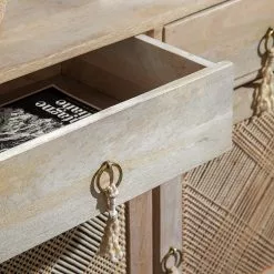 Ridgevalley Sideboard Lumby I - Mango massiv - Mango Hell / Grau -Büromöbel Verkäufe 1000359920 220621 030 DETAILS P000000001000359920