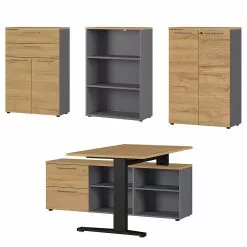 Germania Büroset GW-Agenda IV (4-teilig) - Eiche Grandson Dekor / Graphit