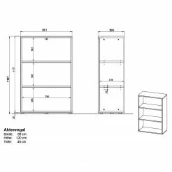 Germania Büroset GW-Agenda IV (4-teilig) - Eiche Grandson Dekor / Graphit -Büromöbel Verkäufe 1000360362 220622 501 SKETCH DETAILS P000000001000360362 sketch