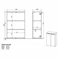 Germania Büroset GW-Agenda IV (4-teilig) - Eiche Grandson Dekor / Graphit -Büromöbel Verkäufe 1000360362 220622 502 SKETCH DETAILS P000000001000360362 sketch