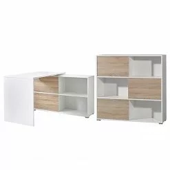 Germania Büroset Mingle II (2-teilig) - Weiß / Eiche Sonoma Dekor