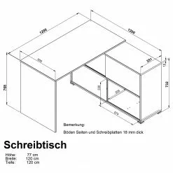Germania Büroset Mingle II (2-teilig) - Weiß / Eiche Sonoma Dekor -Büromöbel Verkäufe 1000360364 220622 500 SKETCH DETAILS P000000001000360364 sketch