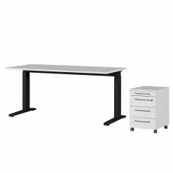 Germania Büroset GW-Agenda I (2-teilig) - Höhenverstellbar - Lichtgrau / Schwarz