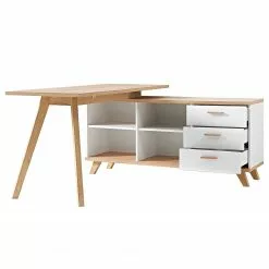 Germania Büroset Neston (5-teilig) - Weiß / Eiche Sanremo Dekor -Büromöbel Verkäufe 1000360379 220622 033 DETAILS P000000001000360379