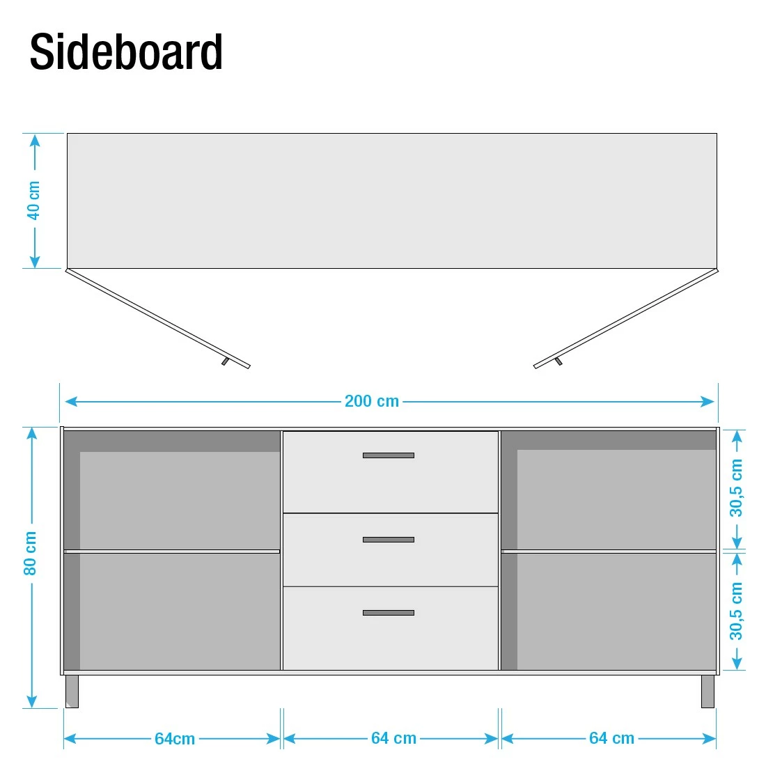 Ars manufacti Sideboard Woodson - Akazie massiv / Metall - Akazie Braun - Breite: 200 cm 8 Ars manufacti Sideboard Woodson - Akazie massiv / Metall - Akazie Braun - Breite: 200 cm – Bild 6
