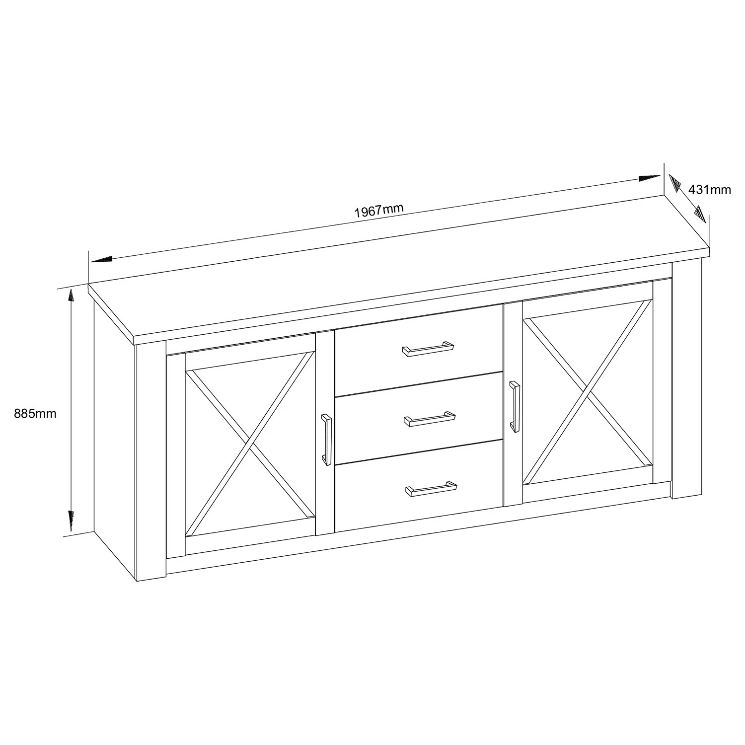 Trendteam Sideboard Georgia - Pinie Weiß Dekor 12 Trendteam Sideboard Georgia - Pinie Weiß Dekor – Bild 10