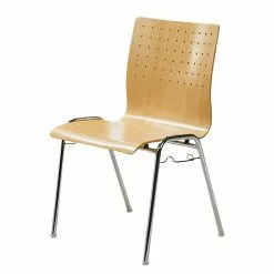 Mayer Sitzmöbel Besucherstuhl Gruppe 2117 - Buche massiv / Stahl - Buche / Chrom