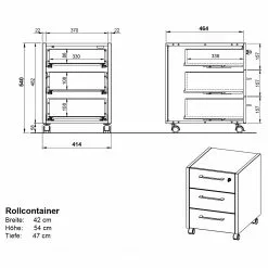 Germania Büroset GW-Pasadena - Graphit / Weiß -Büromöbel Verkäufe 1000363830 220722 500 SKETCH DETAILS P000000001000363830 sketch